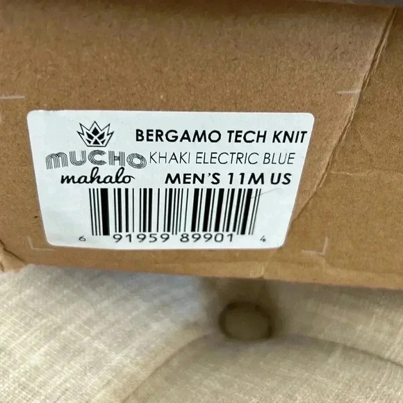 Bergamo Tech Knit Oxford Breathable Dress Shoes Khaki-Electric Blue - Picture 4 of 7